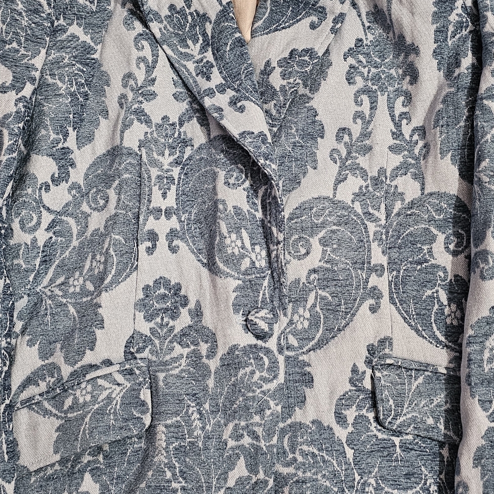 Free People Blue and Gray Textured Fabric